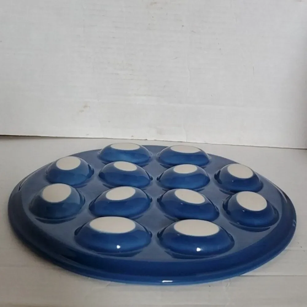 Fiestaware Fiesta Deviled Egg Plater DISH Plate Tray Blue Lapis CERAMIC